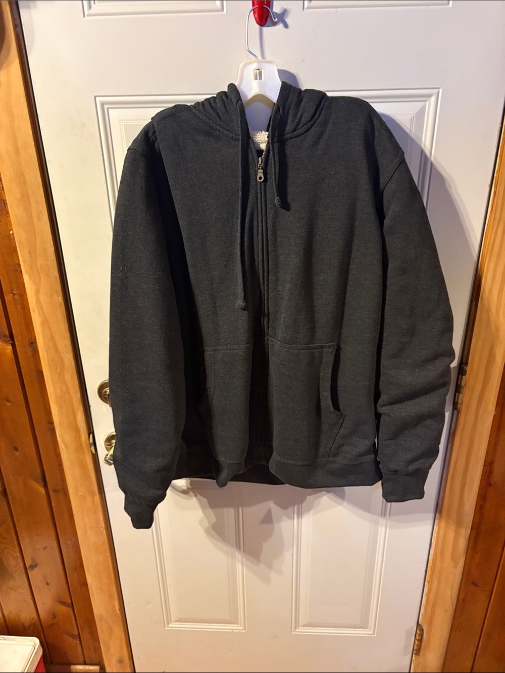 sherpa-lined hooded zip-up jackets/hoodies Go by Measurements